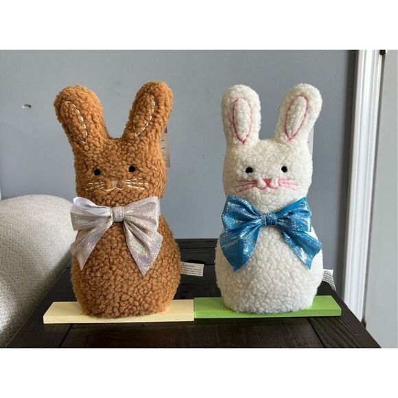 Target Spritz brown and white plush Easter bunny decorations - Picture 2 of 6